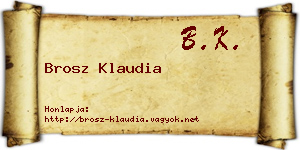 Brosz Klaudia névjegykártya