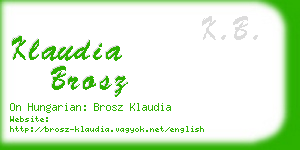 klaudia brosz business card